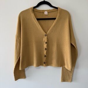 Joah Premium Women's Mustard Yellow Button-Up Cardigan